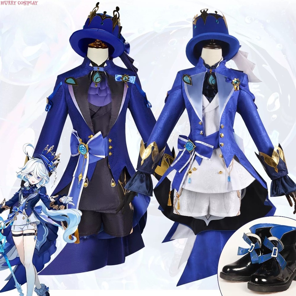 Game Cosplay,Genshin Impact,Genshin Impact Water Goddess Funina Cosplay Costume